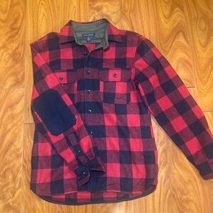 Banana Republic Red and Black Plaid Men's Shirt